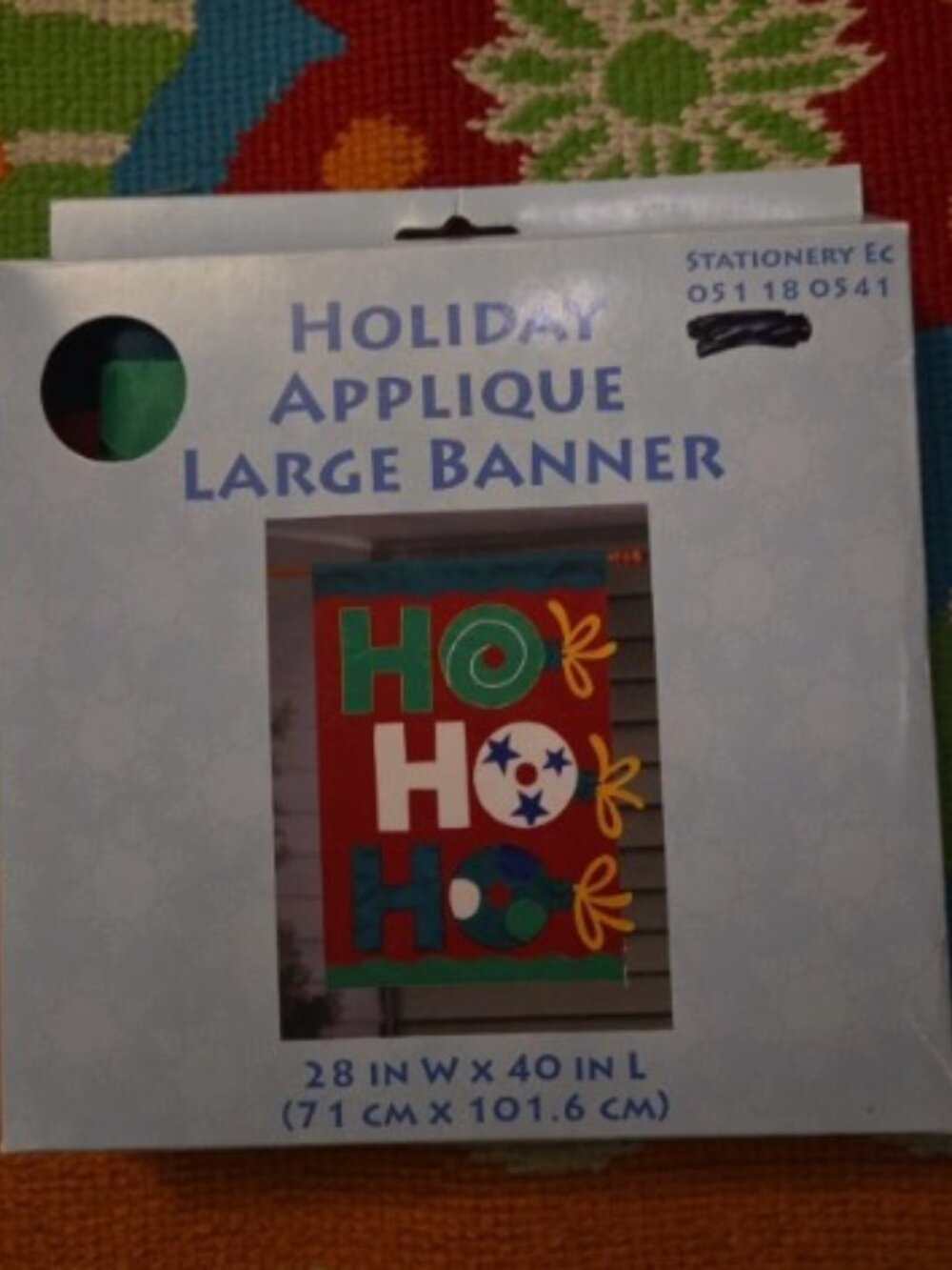 NEW Appliqued CHRISTMAS Banner Ho HO HO 28" X 40"
